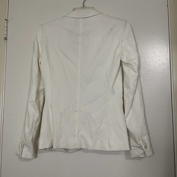 Massimo Dutti white ivory tweed knit lightweight blazer jacket size US 2 - Picture 5 of 8